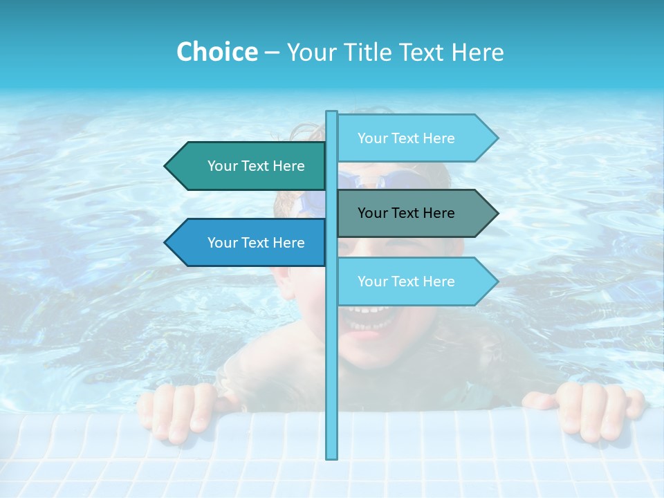 Happy Child In A Sunny Swimming Pool PowerPoint Template