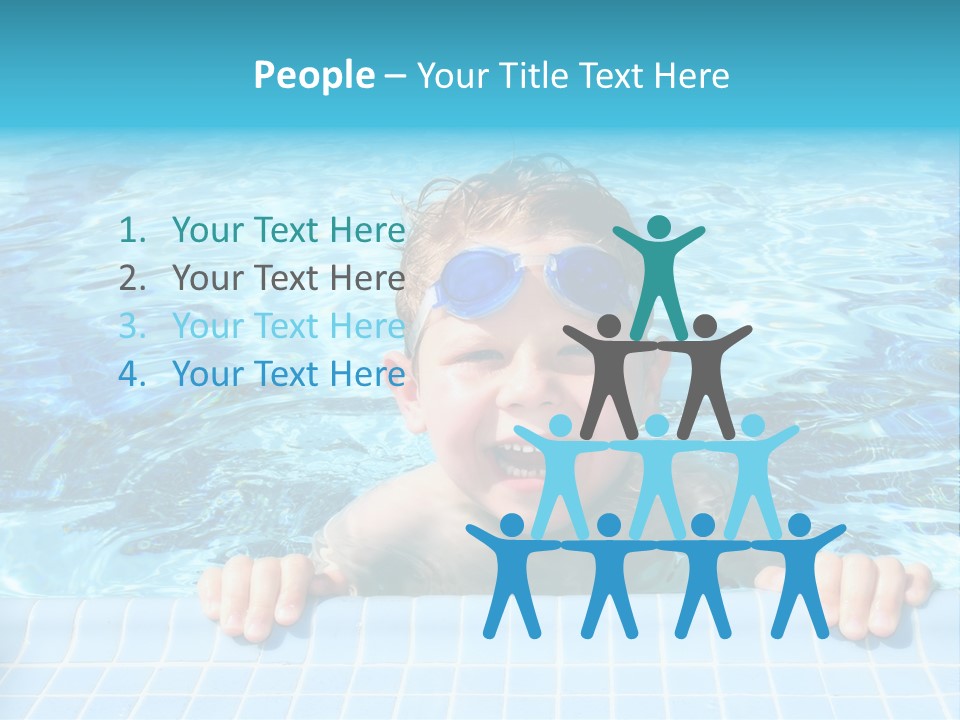 Happy Child In A Sunny Swimming Pool PowerPoint Template