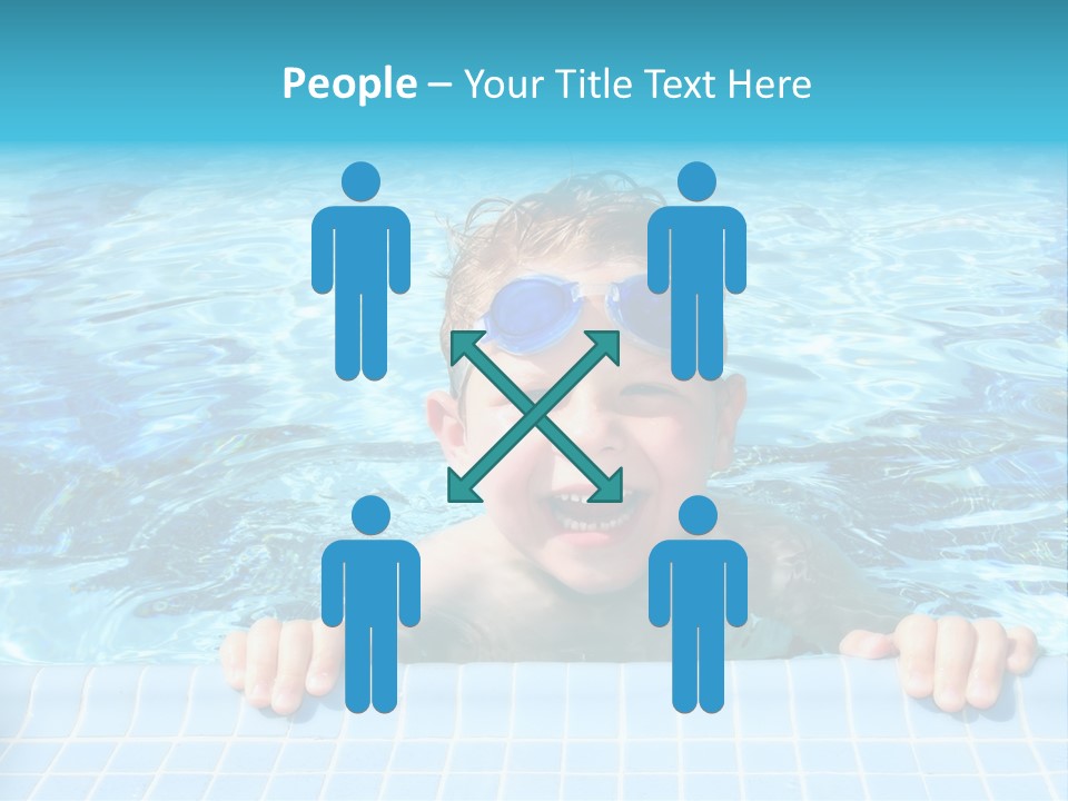 Happy Child In A Sunny Swimming Pool PowerPoint Template