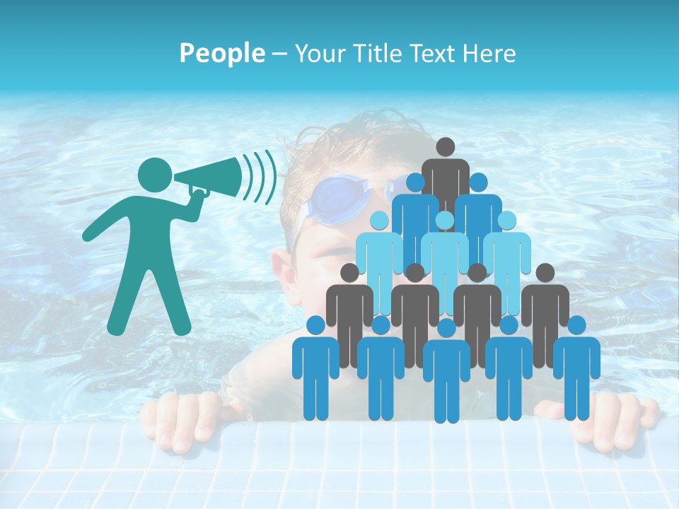 Happy Child In A Sunny Swimming Pool PowerPoint Template