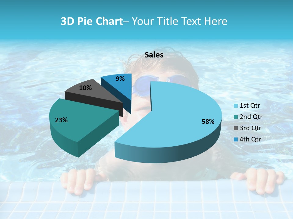 Happy Child In A Sunny Swimming Pool PowerPoint Template