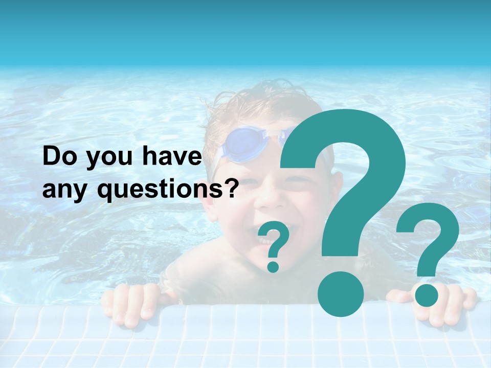 Happy Child In A Sunny Swimming Pool PowerPoint Template