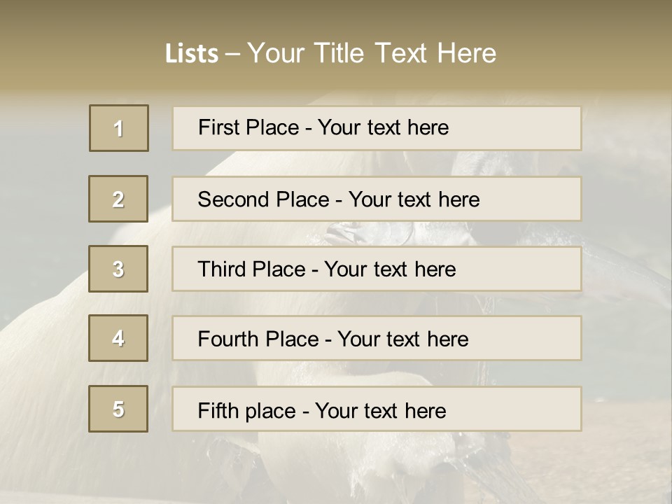 An Adult Female Polar Bear Emerging From The Water With A Fish PowerPoint Template