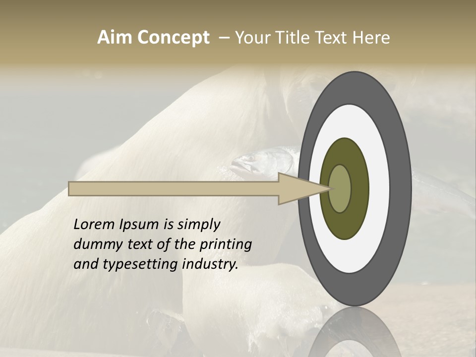 An Adult Female Polar Bear Emerging From The Water With A Fish PowerPoint Template