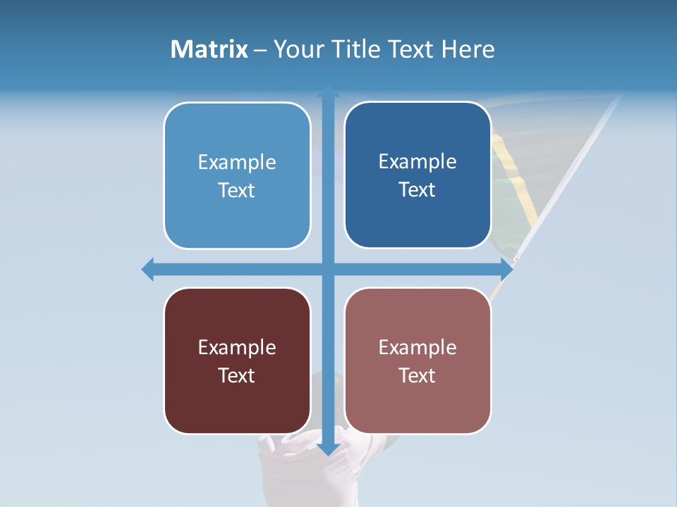 African Man Waving A South African Flag Against Blue Sky PowerPoint Template