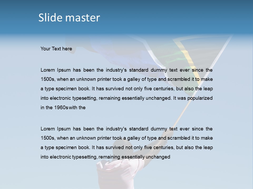 African Man Waving A South African Flag Against Blue Sky PowerPoint Template