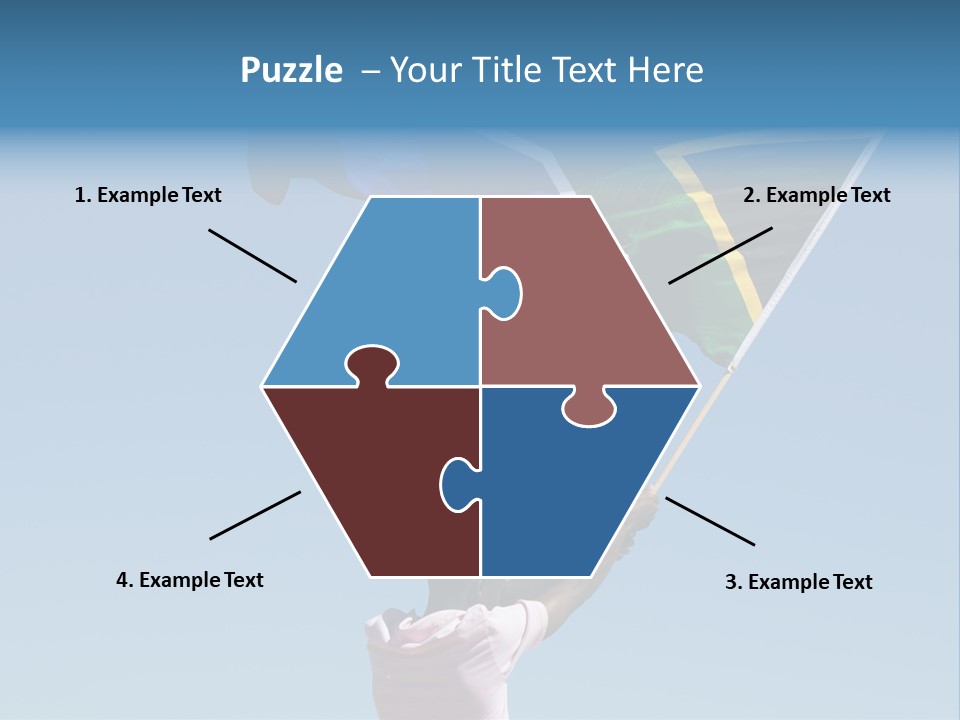 African Man Waving A South African Flag Against Blue Sky PowerPoint Template