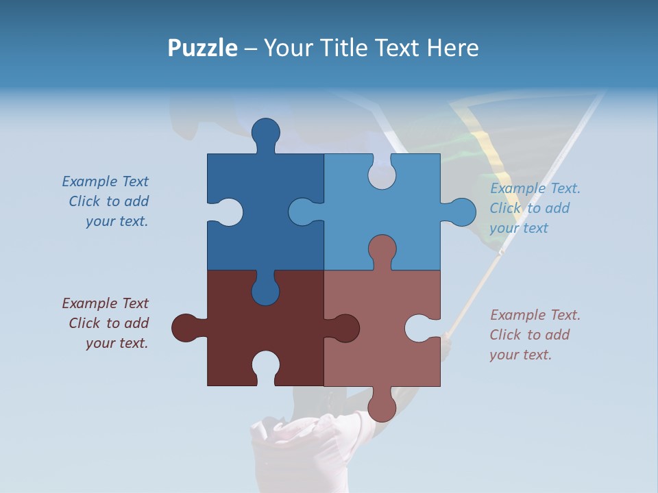 African Man Waving A South African Flag Against Blue Sky PowerPoint Template