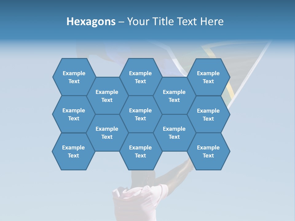 African Man Waving A South African Flag Against Blue Sky PowerPoint Template