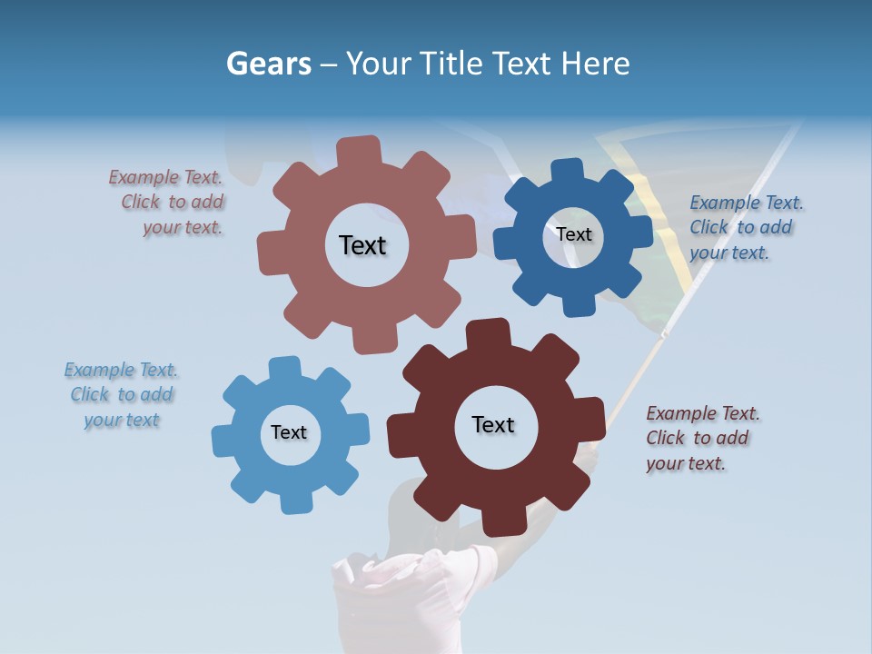 African Man Waving A South African Flag Against Blue Sky PowerPoint Template