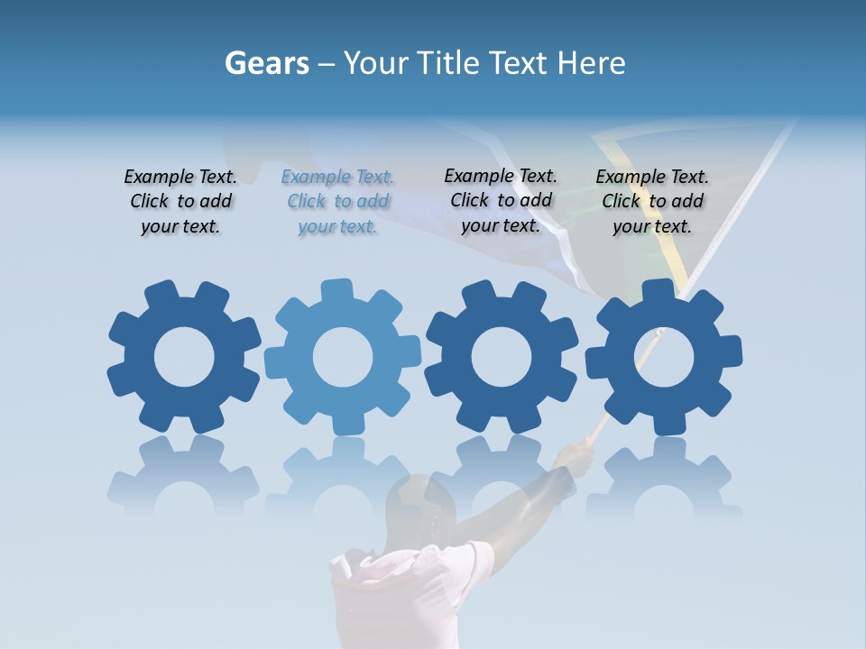 African Man Waving A South African Flag Against Blue Sky PowerPoint Template