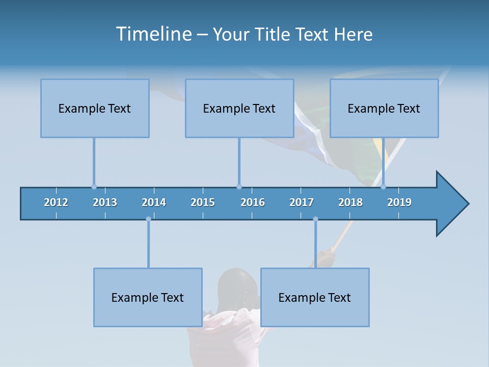 African Man Waving A South African Flag Against Blue Sky PowerPoint Template