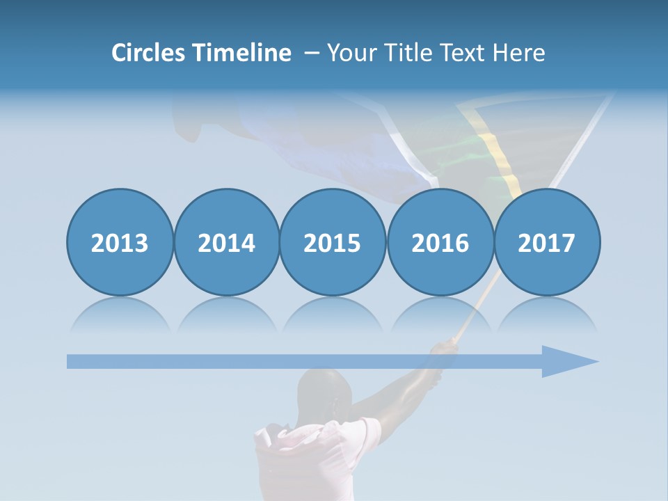 African Man Waving A South African Flag Against Blue Sky PowerPoint Template