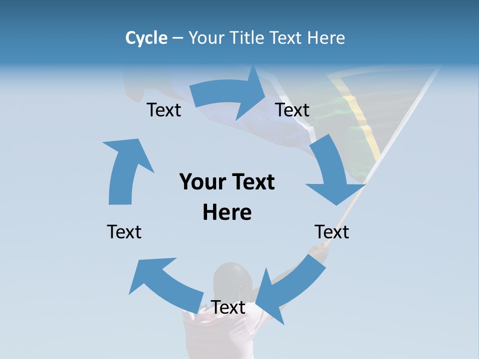 African Man Waving A South African Flag Against Blue Sky PowerPoint Template