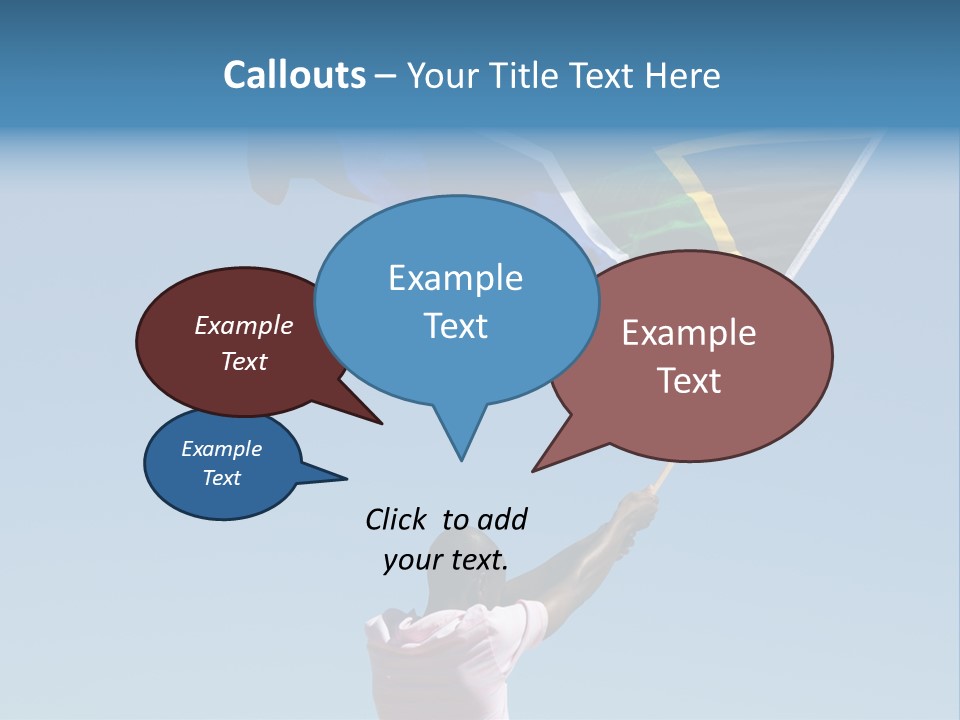 African Man Waving A South African Flag Against Blue Sky PowerPoint Template