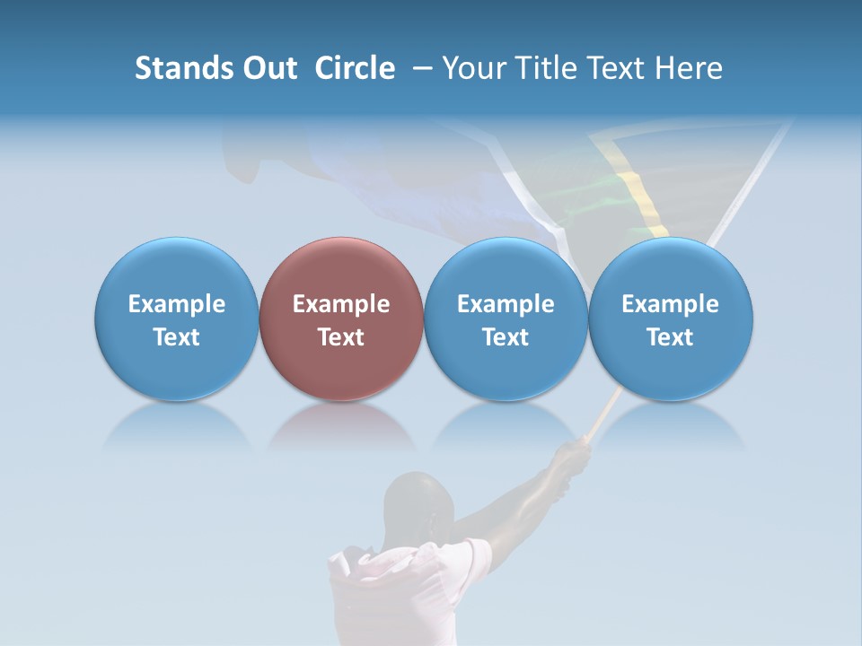 African Man Waving A South African Flag Against Blue Sky PowerPoint Template