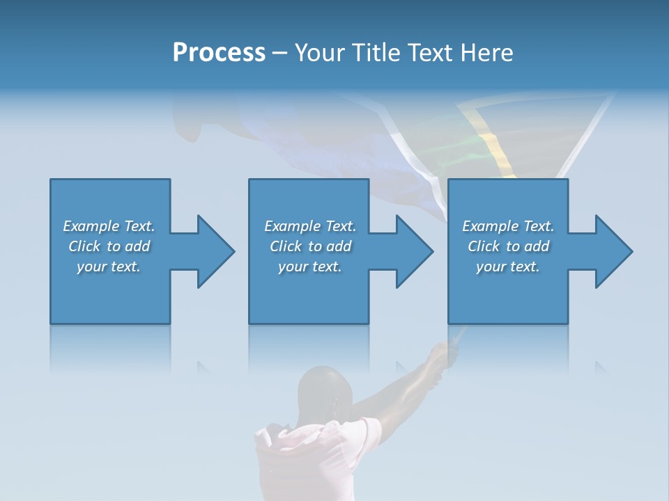 African Man Waving A South African Flag Against Blue Sky PowerPoint Template