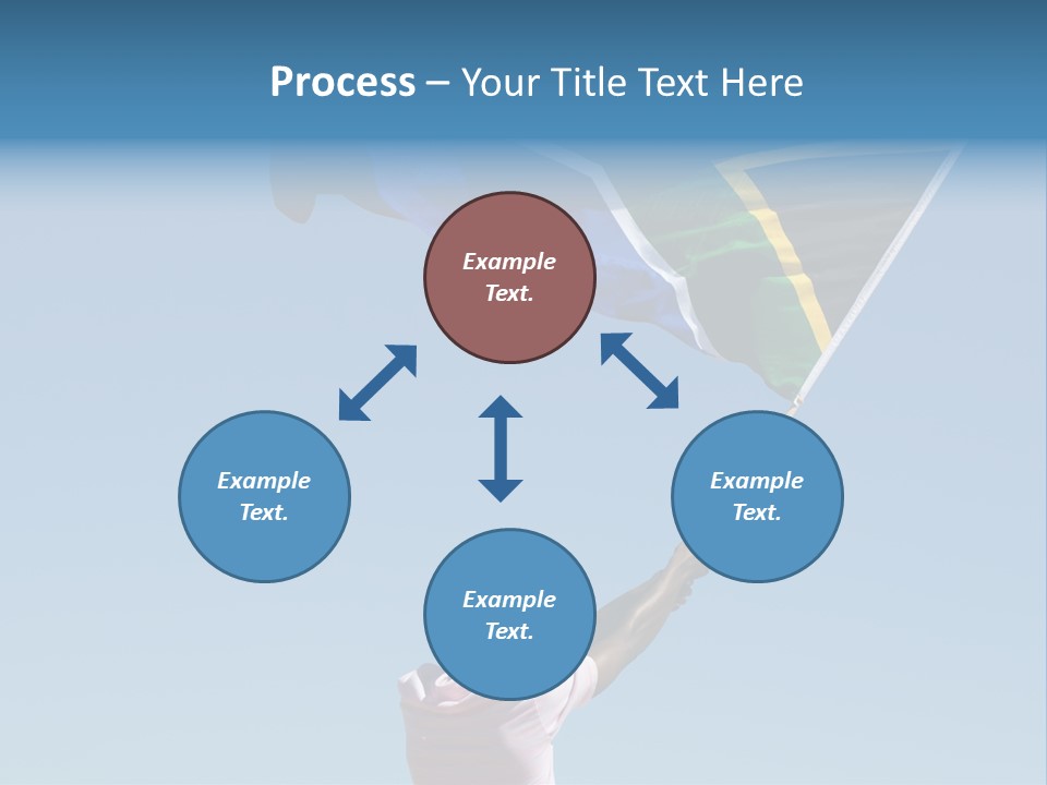 African Man Waving A South African Flag Against Blue Sky PowerPoint Template