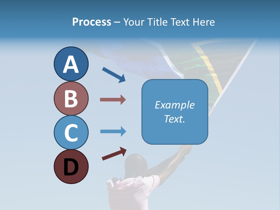 African Man Waving A South African Flag Against Blue Sky PowerPoint Template