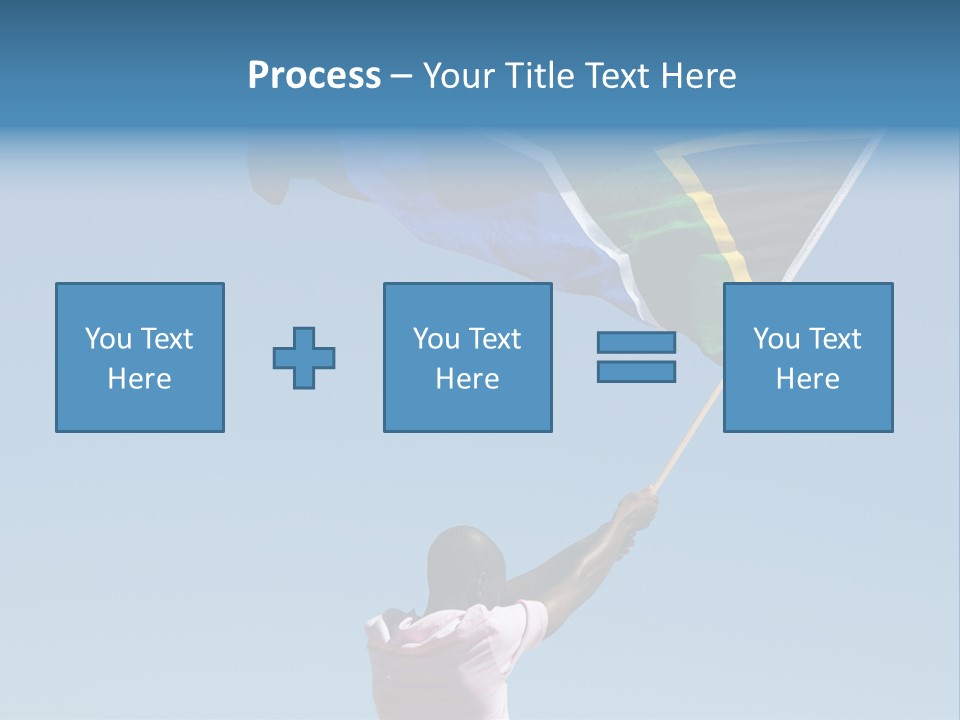 African Man Waving A South African Flag Against Blue Sky PowerPoint Template