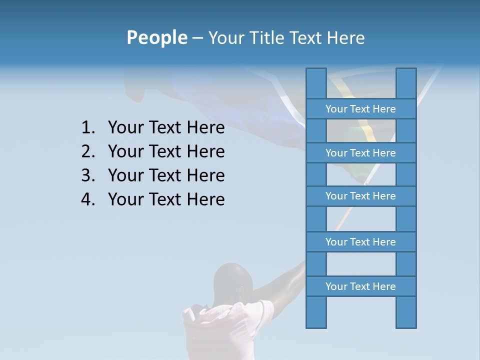 African Man Waving A South African Flag Against Blue Sky PowerPoint Template