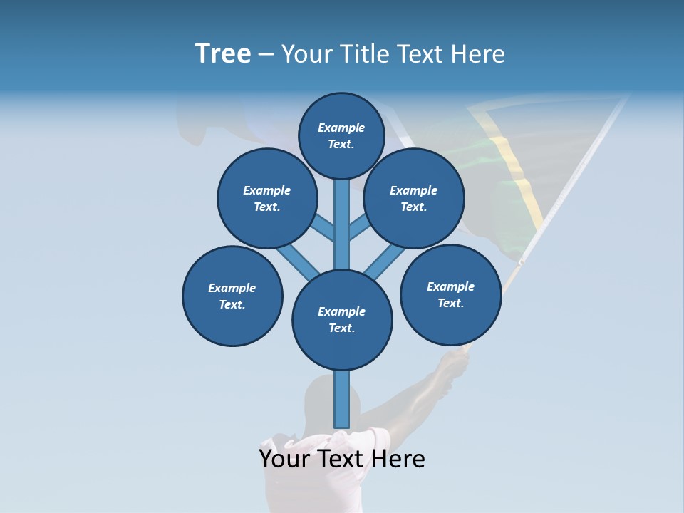 African Man Waving A South African Flag Against Blue Sky PowerPoint Template