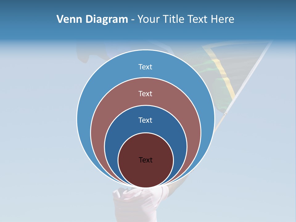 African Man Waving A South African Flag Against Blue Sky PowerPoint Template