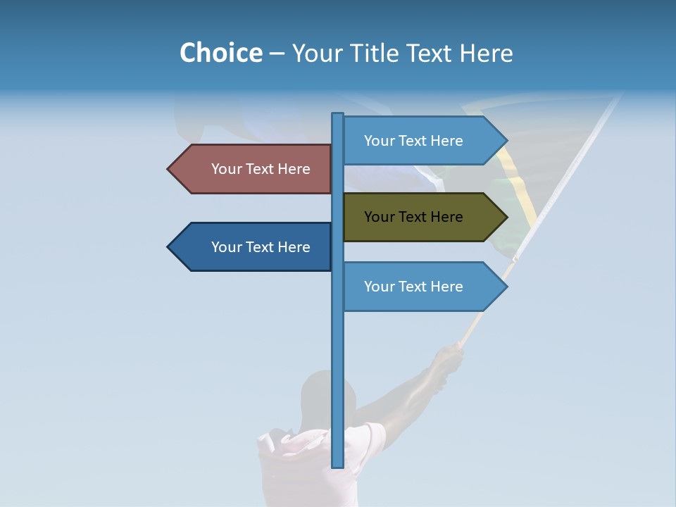 African Man Waving A South African Flag Against Blue Sky PowerPoint Template