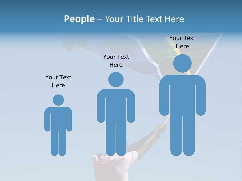 African Man Waving A South African Flag Against Blue Sky PowerPoint Template