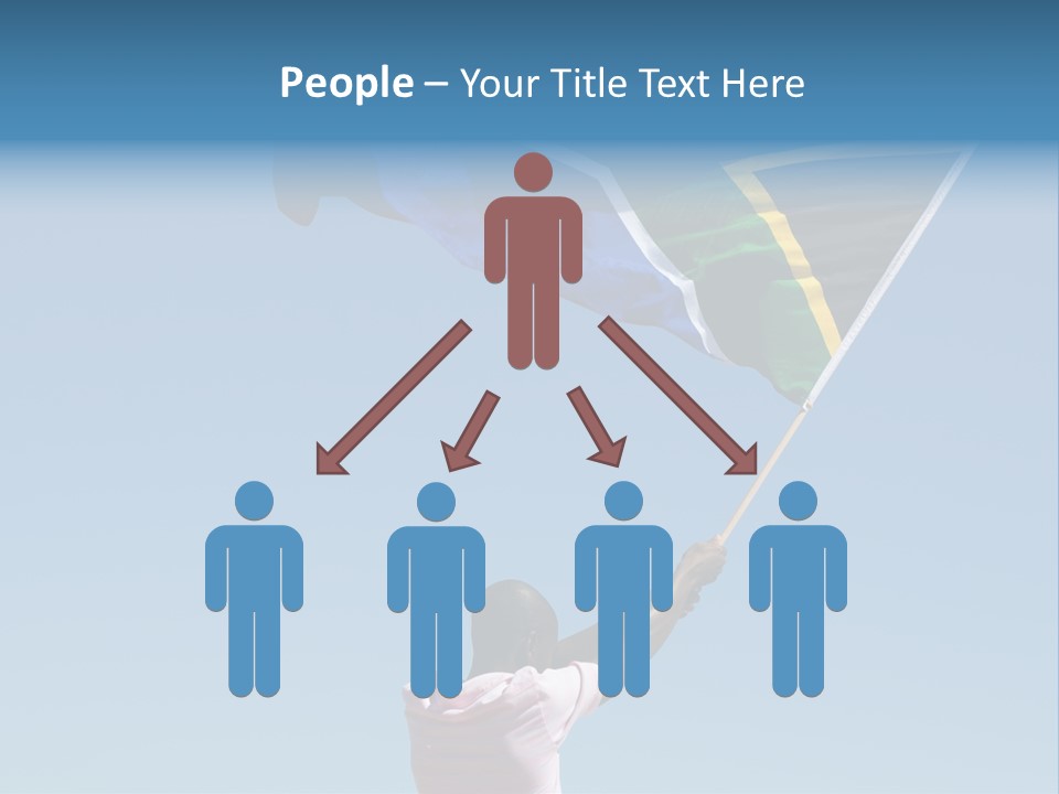 African Man Waving A South African Flag Against Blue Sky PowerPoint Template