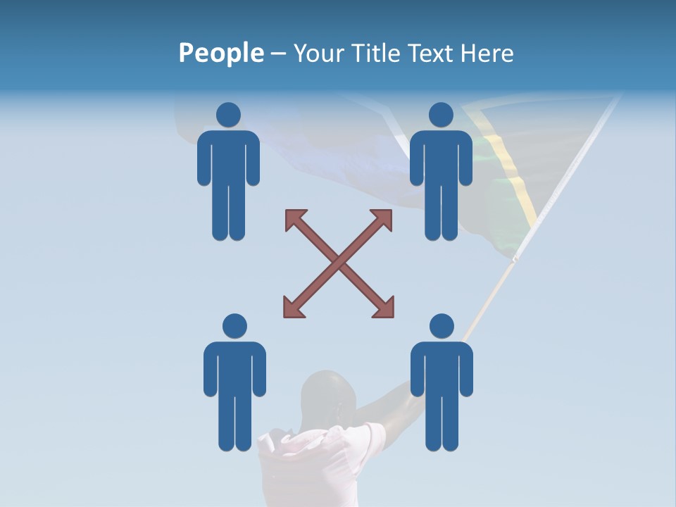 African Man Waving A South African Flag Against Blue Sky PowerPoint Template