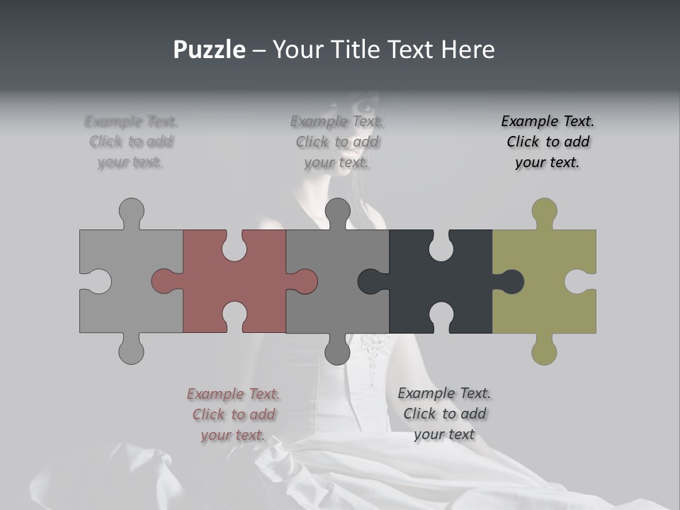 Shot Of A Young Bride Against Grey Background PowerPoint Template