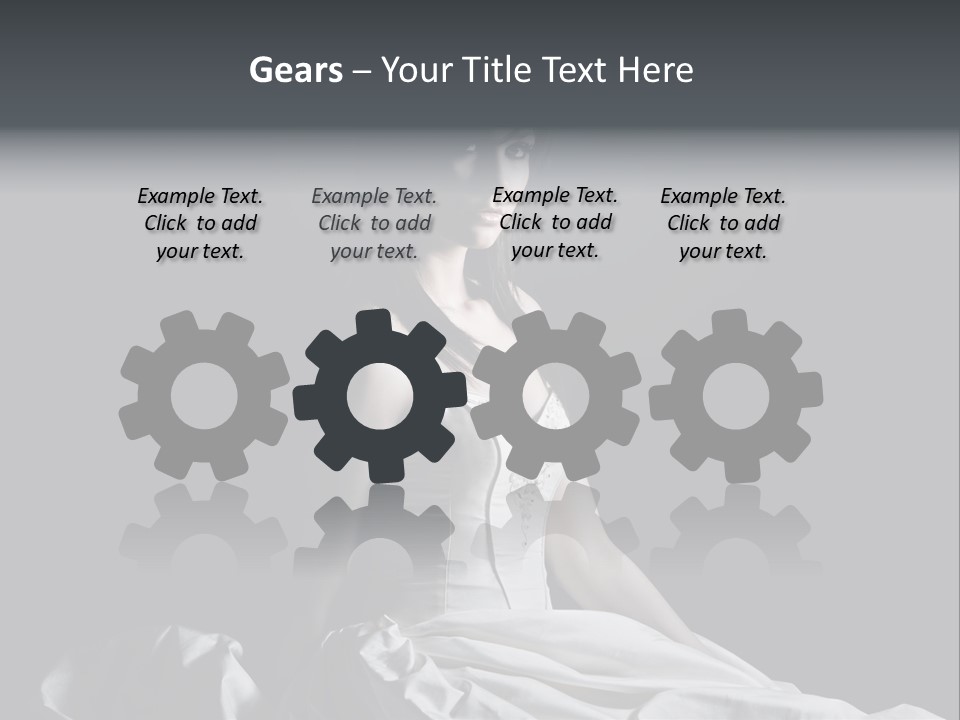 Shot Of A Young Bride Against Grey Background PowerPoint Template