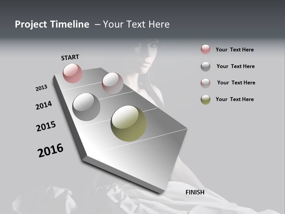 Shot Of A Young Bride Against Grey Background PowerPoint Template