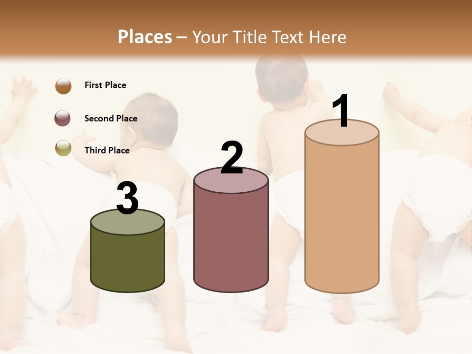 Cute Baby Standing And Playing. PowerPoint Template