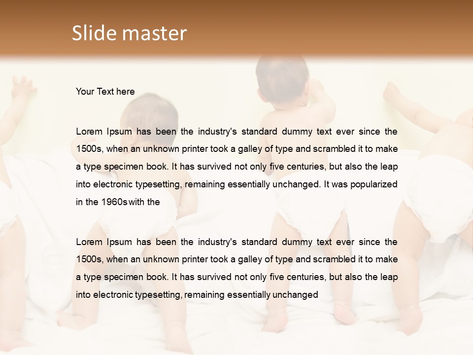 Cute Baby Standing And Playing. PowerPoint Template