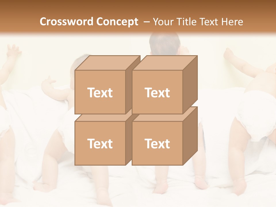 Cute Baby Standing And Playing. PowerPoint Template
