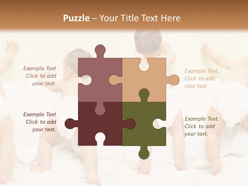 Cute Baby Standing And Playing. PowerPoint Template