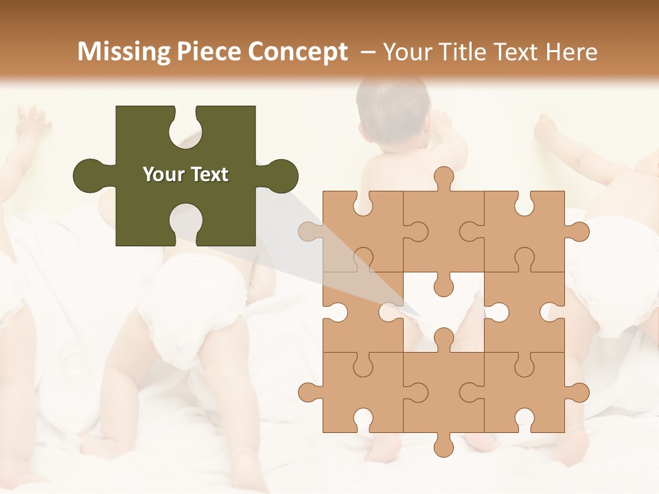 Cute Baby Standing And Playing. PowerPoint Template