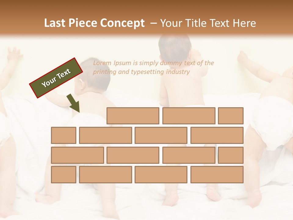 Cute Baby Standing And Playing. PowerPoint Template