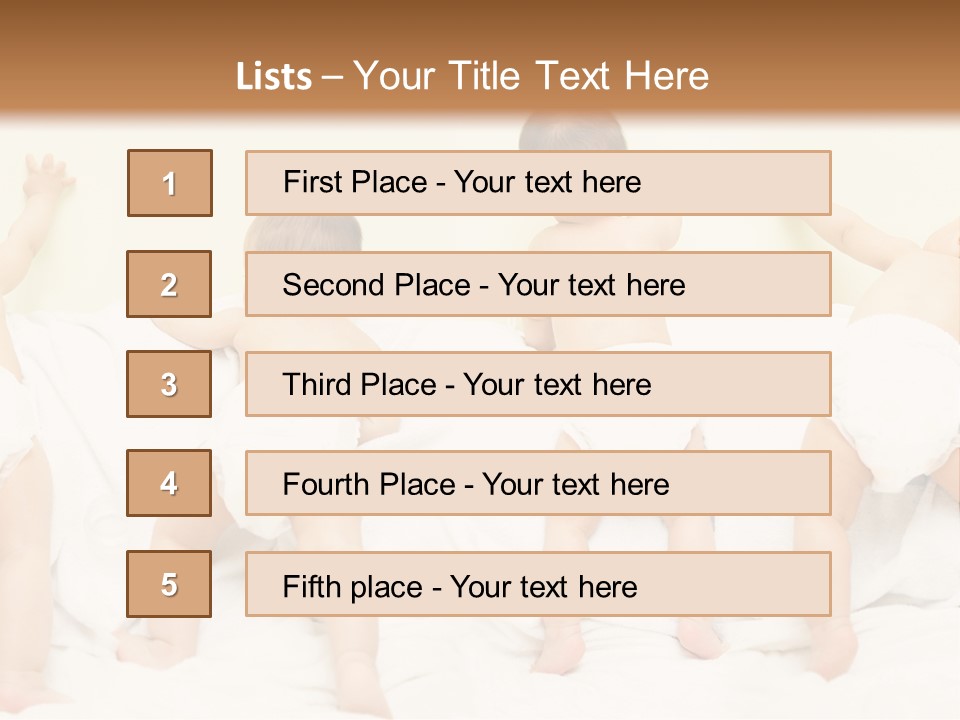 Cute Baby Standing And Playing. PowerPoint Template