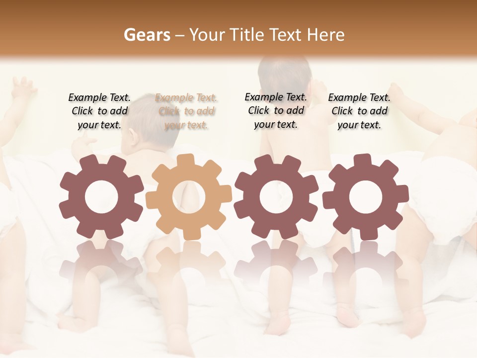 Cute Baby Standing And Playing. PowerPoint Template