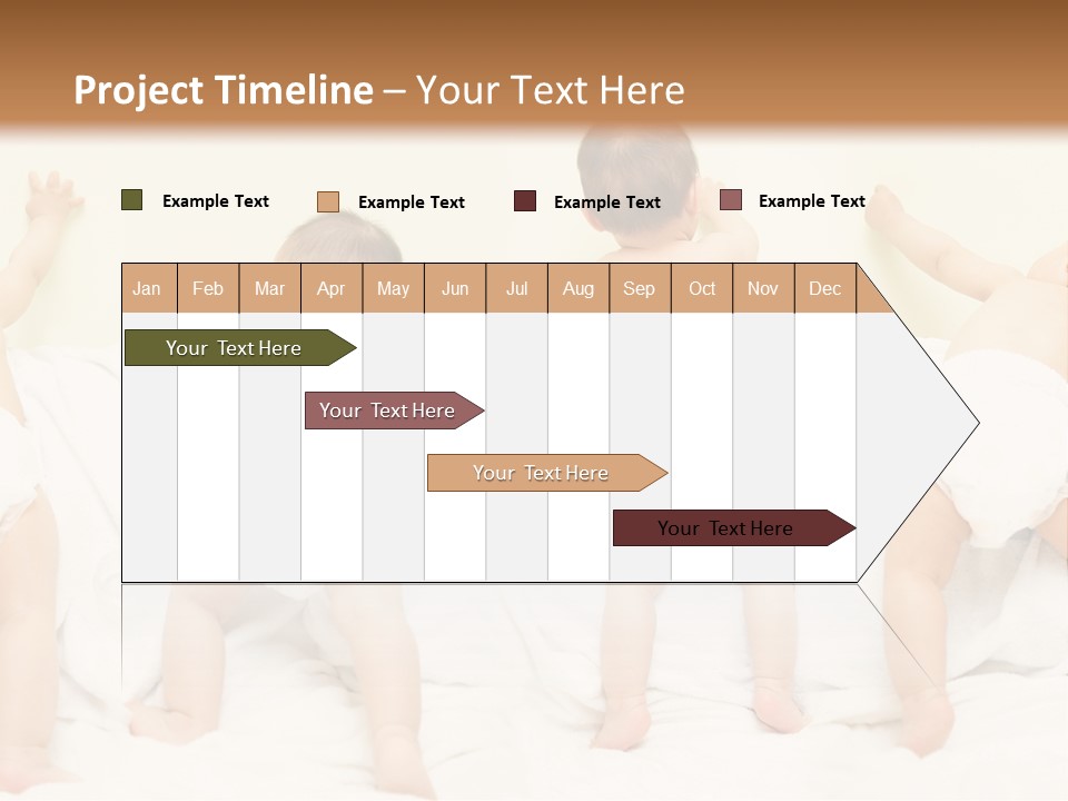 Cute Baby Standing And Playing. PowerPoint Template