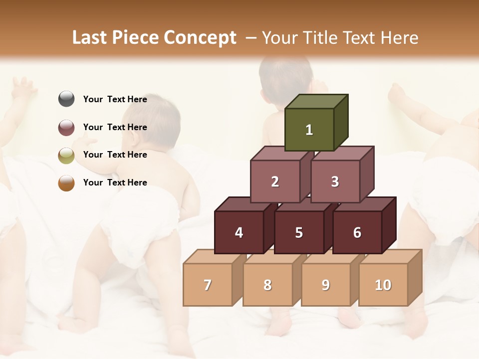 Cute Baby Standing And Playing. PowerPoint Template