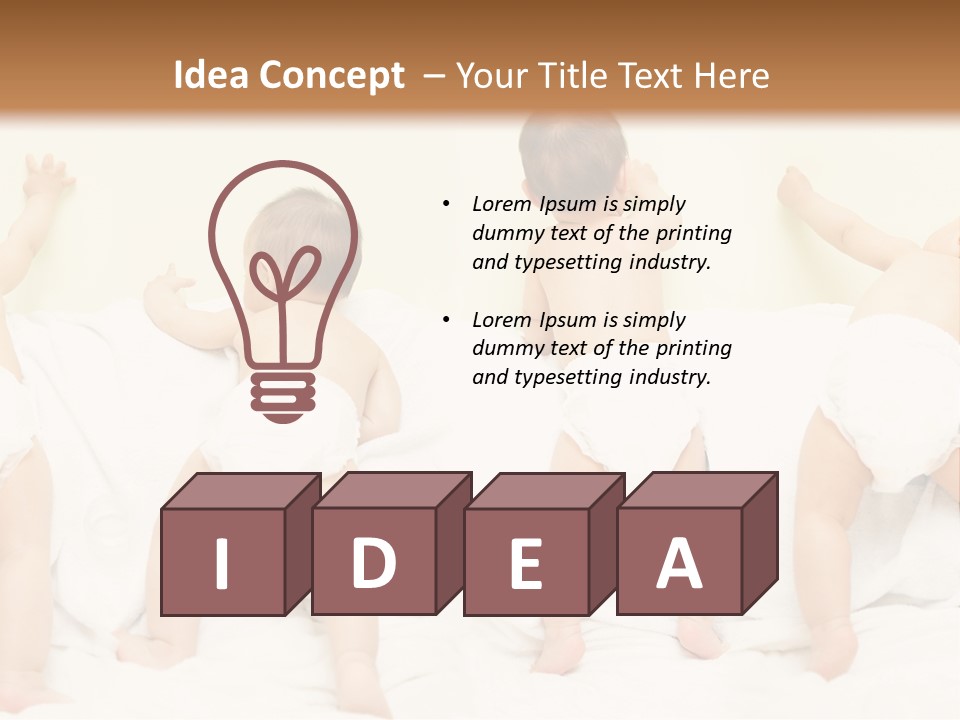 Cute Baby Standing And Playing. PowerPoint Template