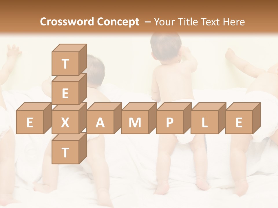 Cute Baby Standing And Playing. PowerPoint Template