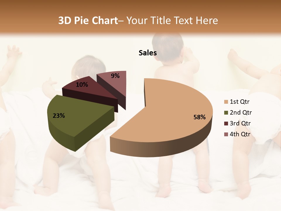 Cute Baby Standing And Playing. PowerPoint Template