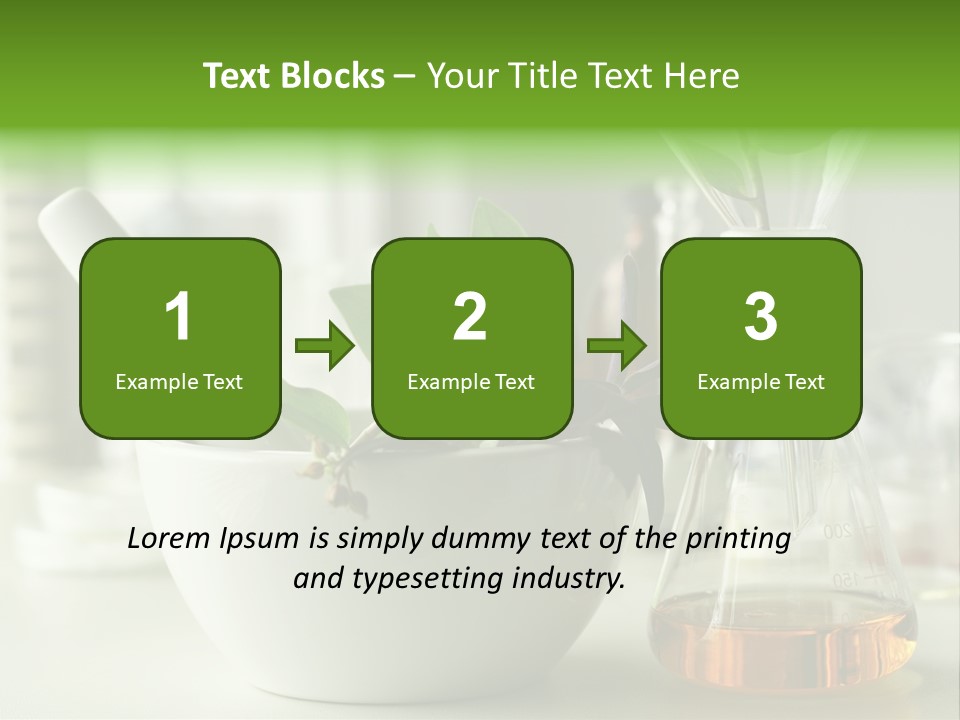 Mortar And Pestle With Herbs With A Glass Of Alternative Fuel PowerPoint Template