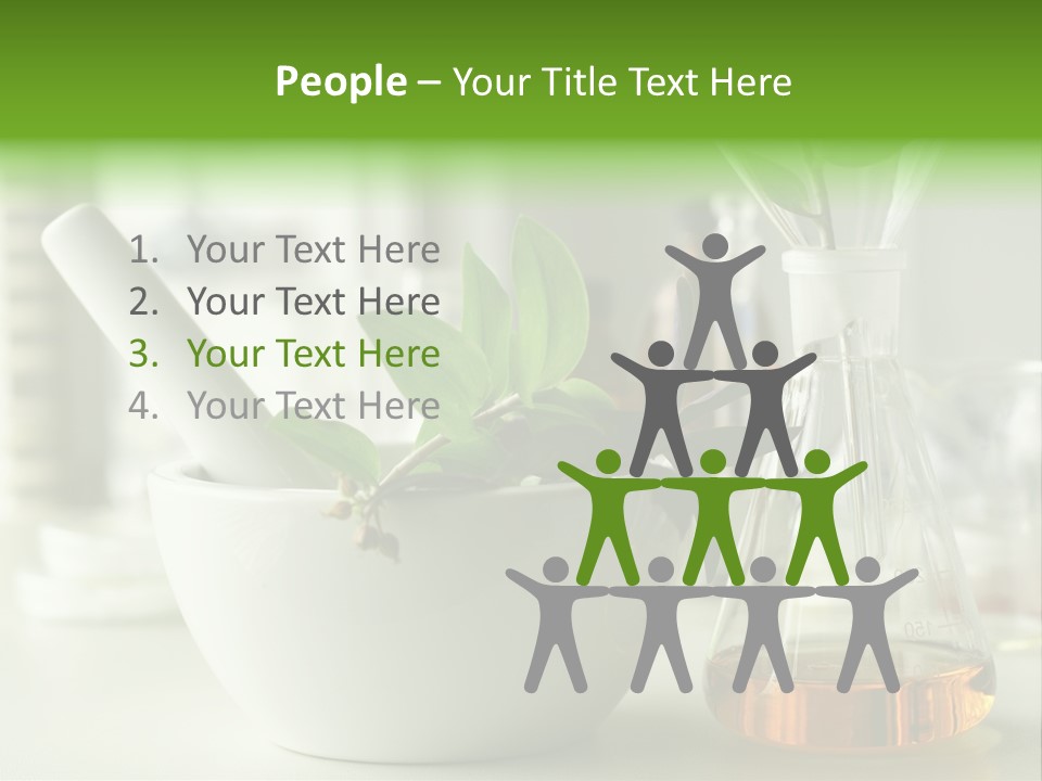 Mortar And Pestle With Herbs With A Glass Of Alternative Fuel PowerPoint Template