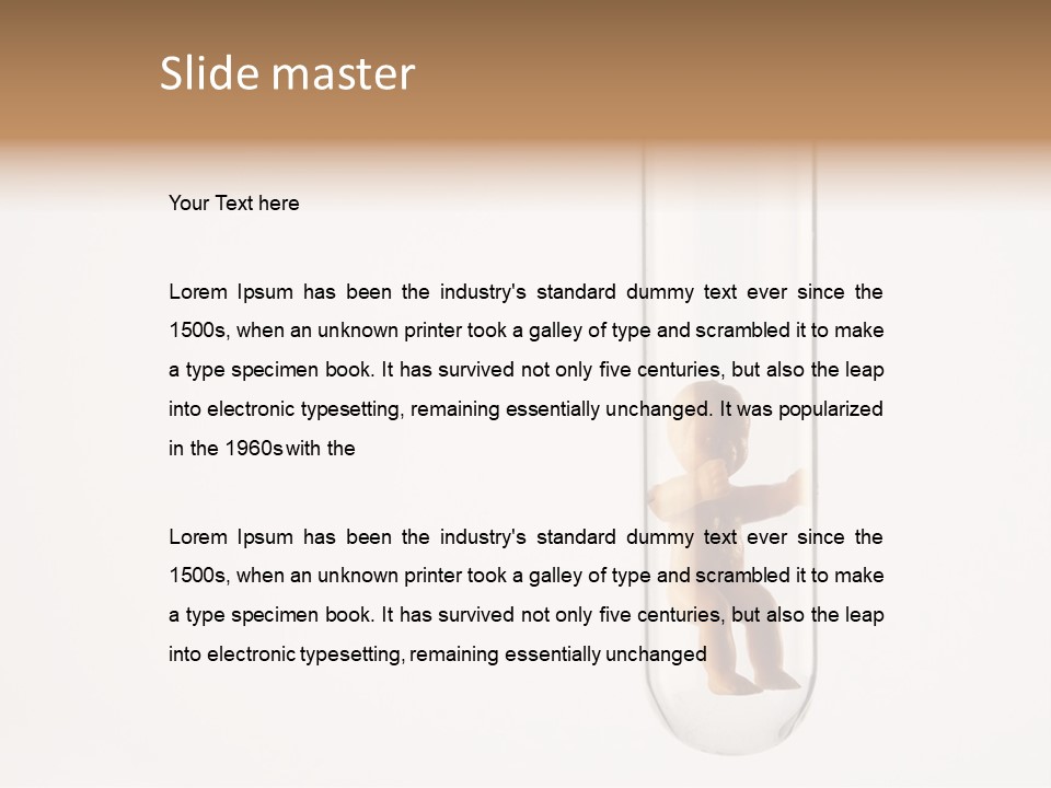 Baby Figurine In A Test Tube PowerPoint Template